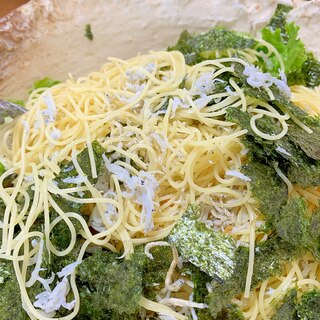 シラス、海苔のパスタ